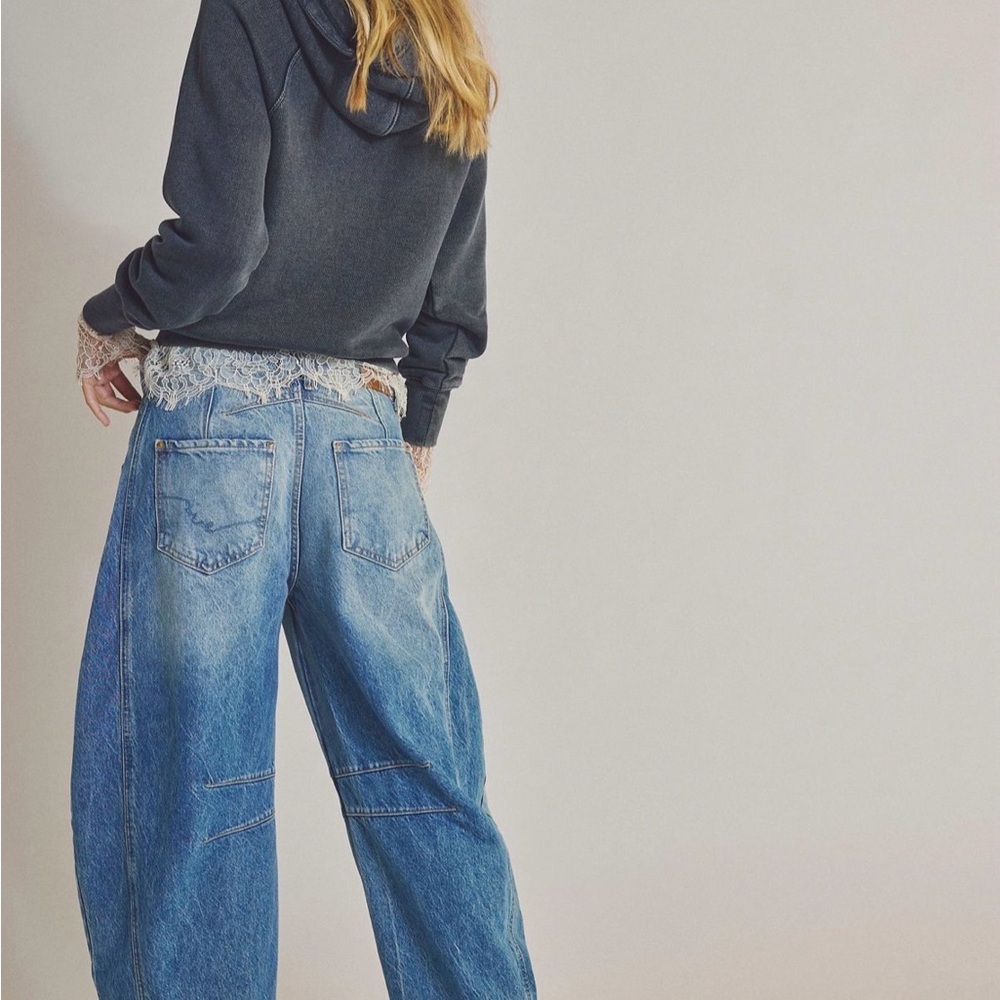 We The Free Blue Boyfriend Jeans